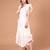 White ruffle work crepe a-line midi dress for women