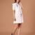 Ivory embroidered polyester blend shift dress for women