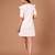 Ivory embroidered polyester blend shift dress for women