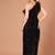 Black sequin embroidered one-shoulder maxi dress for women