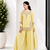 Light Yellow Pure Natural Crepe kurta With Heavy Embroidery and Sequence Work with Palazzo and Dupatta