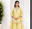 Light Yellow Pure Natural Crepe kurta With Heavy Embroidery and Sequence Work with Palazzo and Dupatta