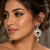 Gold Finish American Diamond Floral Drop Earrings