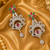 Gold Finish American Diamond Floral Drop Earrings