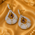 Gold Finish American Diamond Teardrop Earrings