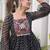 Black Georgette Leheriya Print Katchi Peplum Blouse With Flared Lehenga