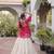 Pink Georgette Leheriya Print Katchi Peplum Blouse With Flared Lehenga