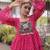 Pink Georgette Leheriya Print Katchi Peplum Blouse With Flared Lehenga