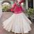Pink Georgette Leheriya Print Katchi Peplum Blouse With Flared Lehenga