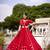 Red Bandhej Print With Lace Touch Up Pure Chanderi Flared Lehenga Lehenga Choli With Blouse