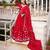 Red Bandhej Print With Lace Touch Up Pure Chanderi Flared Lehenga Lehenga Choli With Blouse