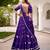 PURPLE Bandhej Print With Lace Touch Up Pure Chanderi Flared Lehenga Lehenga Choli With Blouse