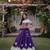 Purple & White Lotus Flower Gota & Mirror Lace Work Roman Flared Lehenga With Kutchi Gamthi Blouse Set