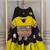 Black & Lemon Yellow Lotus Flower Gota & Mirror Lace Work Roman Flared Lehenga With Kutchi Gamthi Blouse Set