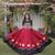 MAROON  & BLACK lotus Flower Gota & Mirror Lace Work Roman Flared Lehenga With Kutchi Gamthi Blouse Set