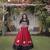 MAROON  & BLACK lotus Flower Gota & Mirror Lace Work Roman Flared Lehenga With Kutchi Gamthi Blouse Set