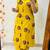 Yellow pure cotton printed kurti palazzo co-ord set