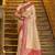 Cream banarasi silk blend saree with rani pink zari border