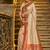 Cream banarasi silk blend saree with red zari border