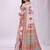 White linen cotton blend saree with multicolor ethnic print