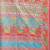 White linen cotton blend saree with multicolor ethnic print