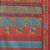 Navy blue linen cotton blend saree with multicolor ethnic print