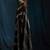 Black satin foil work designer wedding saree
