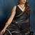 Black satin foil work designer wedding saree
