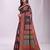 Black linen cotton blend saree with multicolor ethnic print