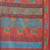 Black linen cotton blend saree with multicolor ethnic print