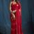 Magenta satin foil work designer wedding saree