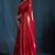 Magenta satin foil work designer wedding saree