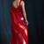 Magenta satin foil work designer wedding saree