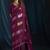 Wine satin foil work designer wedding saree
