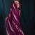 Wine satin foil work designer wedding saree