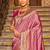 Onion pink banarasi silk blend saree with magenta zari border