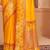 Mustard banarasi silk blend gold zari weaving saree with contrast border