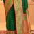 Dark green banarasi silk blend gold zari weaving saree with contrast border