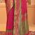Rani pink banarasi silk blend gold zari weaving saree with contrast border
