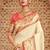 Off white banarasi silk blend gold zari weaving saree with contrast border