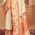 Off white banarasi silk blend gold zari weaving saree with contrast border