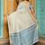 Off white woven linen silk saree with gold zari border