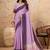Lavender linen cotton blend saree with contrast border