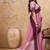 Pink linen cotton blend saree with contrast border