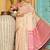 Off white woven linen silk saree with gold zari border