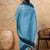 Sky blue linen cotton blend saree with contrast border