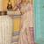 Off white woven linen silk saree with gold zari border