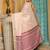 Off white woven linen silk saree with gold zari border
