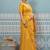 Mustard banarasi silk blend saree with rich gold zari floral weaving