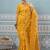 Mustard banarasi silk blend saree with rich gold zari floral weaving